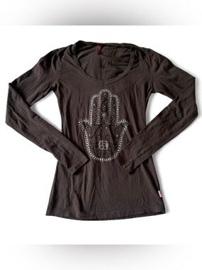 2000s Joshua Perets brown long sleeve top